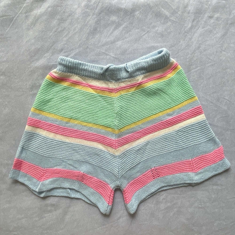 Colorful Striped Warmup Knit Shorts